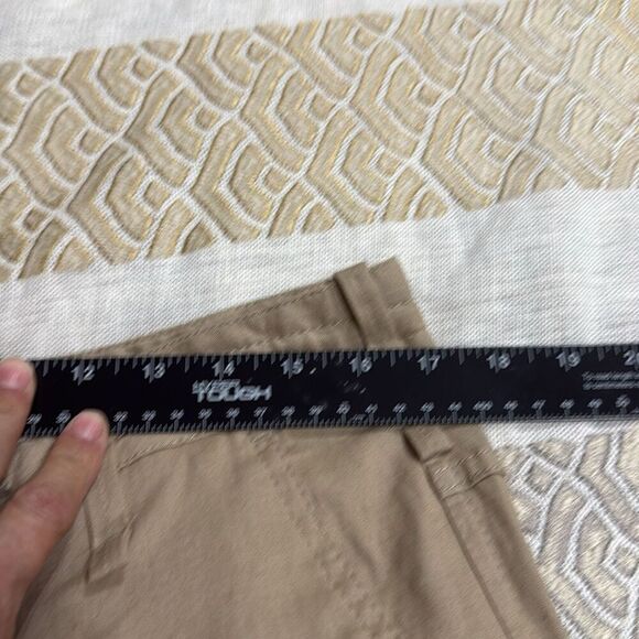 (J) Zara Women Linen Blend Cargo Pants Beige, Straight Leg, Wide Cuffs at Ankle - Picture 10 of 13